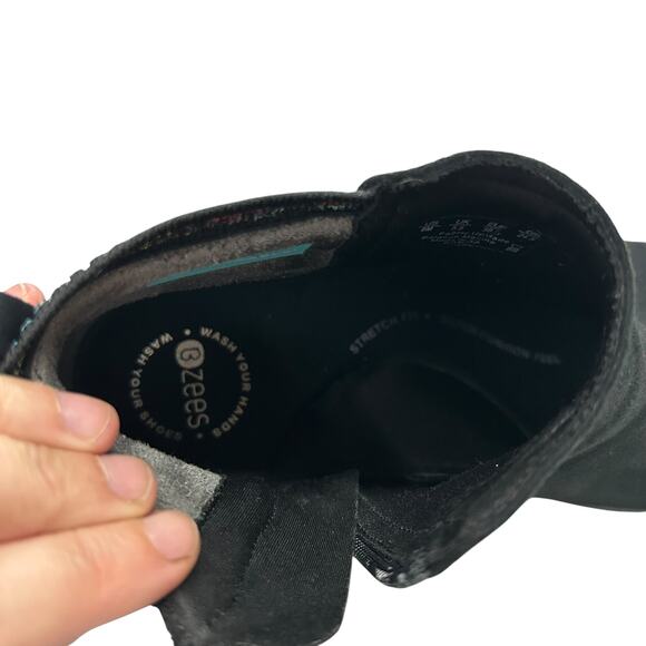 Athleisure‎ Black Knit Ankle Boots Bzees Karma Washable Comfort Size 8 - Picture 5 of 8